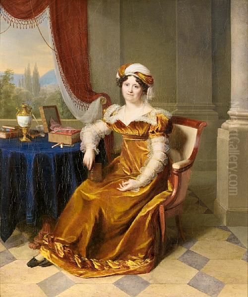 Portrait Of Lady Said To Be Madame Masbou Oil Painting by Firmin Massot