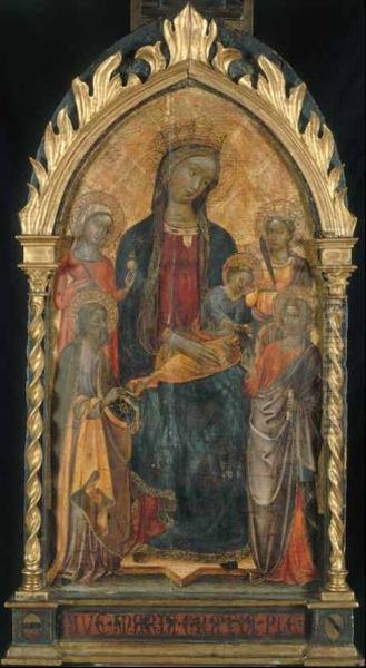 Madonna Con Il Bambino E Santi Oil Painting by Master Of The Pala Sforzesca