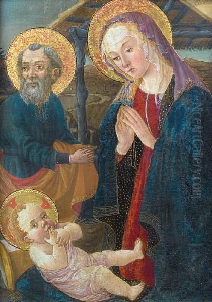 The Holy Family Oil Painting by Master Of San Miniato