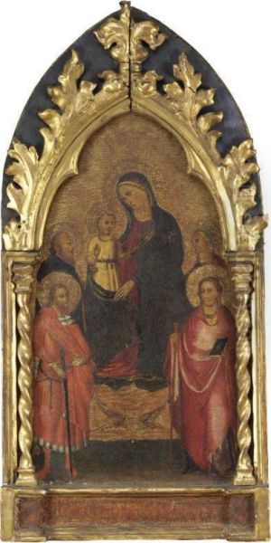 Madonna Col Bambino E Santi Oil Painting by Master Of Santa Verdiana