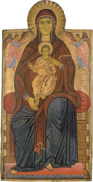 The Madonna And Child Enthroned With Angels Oil Painting by Master Of The Bigallo Crucifixion