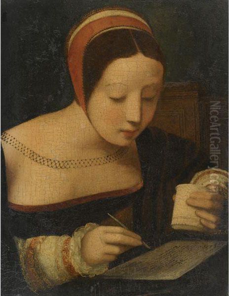 Portrait Of A Lady Oil Painting by The Master Of The Female Half-Lengths