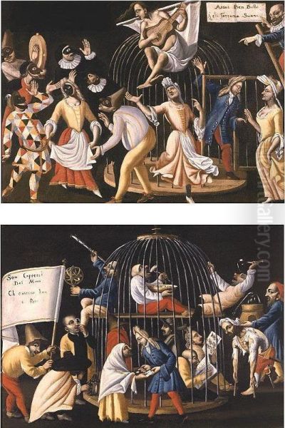 The Cage Of The Foolish; The Luck Of The Foolish Oil Painting by Master Of The Fertility Of The Egg