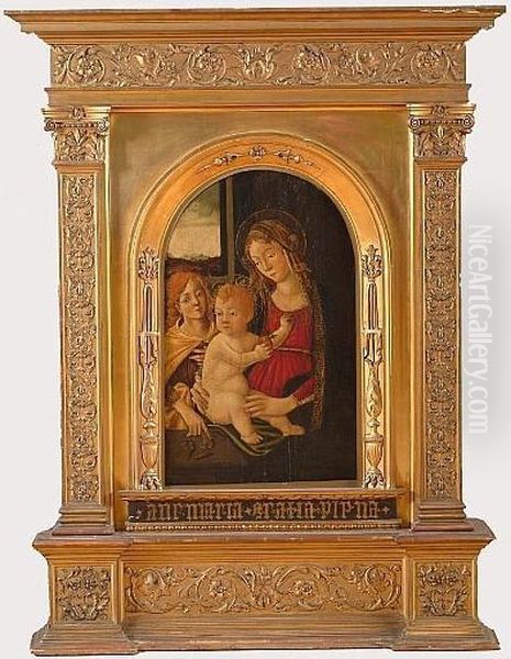 The Madonna And Child With A Young Saint John The Baptist Oil Painting by Master Of The Fiesole Epiphany