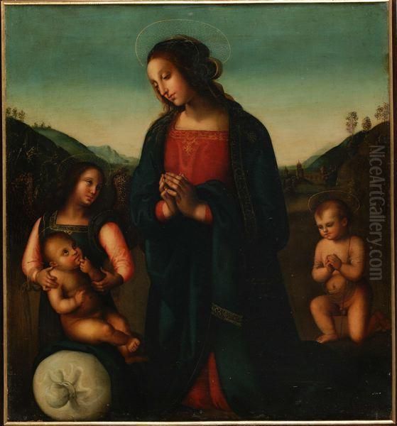 Copia Moderna Della Madonna Del Sacco Del Perugino Oil Painting by Master Of The Giovanelli Madonna