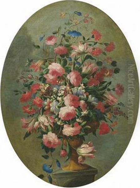 Natura Morta Di Fiori Oil Painting by Master Of The Guardeschi Flowers