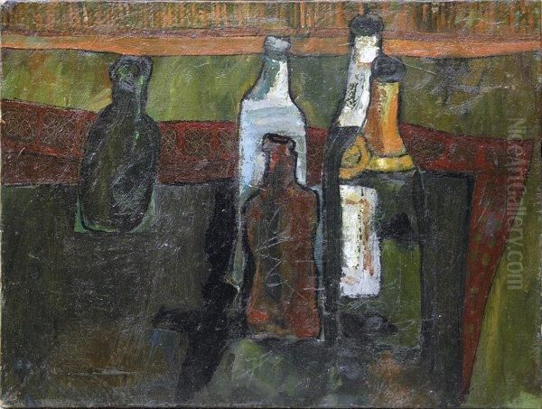 Still Life With Bottles Oil Painting by Master Of The Hartford Still Life