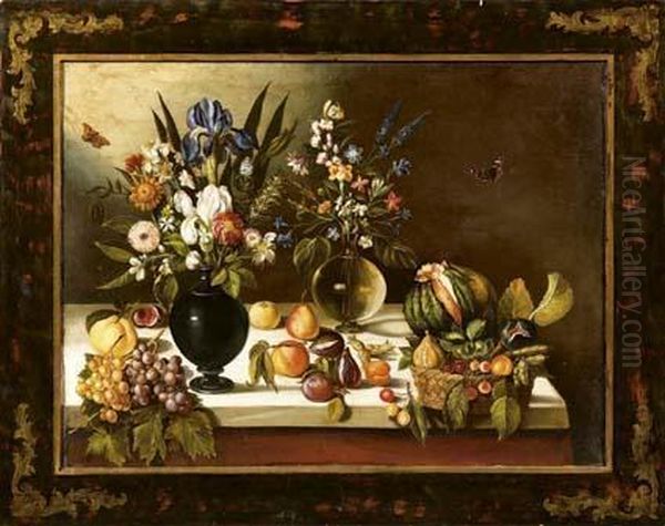 Natura Morta Di Fiori E Frutta Oil Painting by Master Of The Hartford Still Life