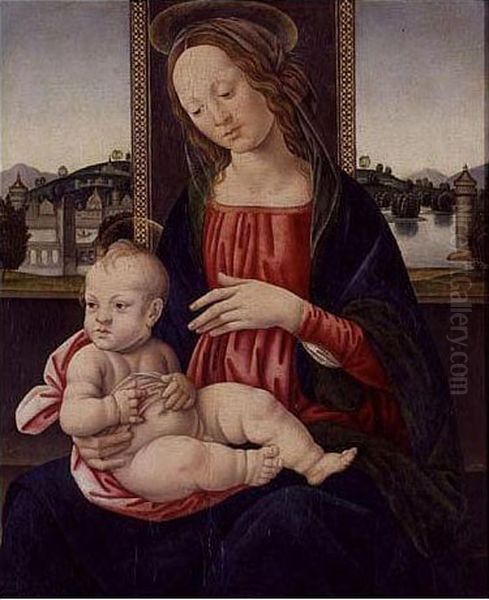 Madonna And Child Oil Painting by Master Of The Johnson Assumpt. Of The Magdalen