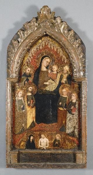 Madonna Col Bambino Fra Santi Oil Painting by Master Of The Lazzaroni Madonna