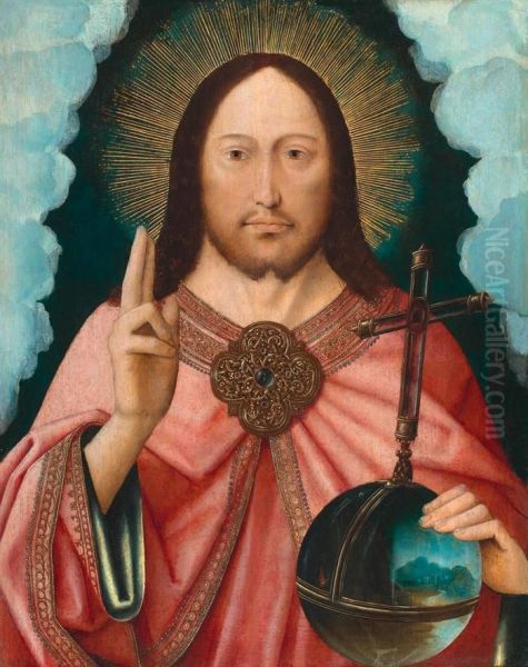 Salvator Mundi. Oil Painting by Master Of The Legend Of The Magdalene