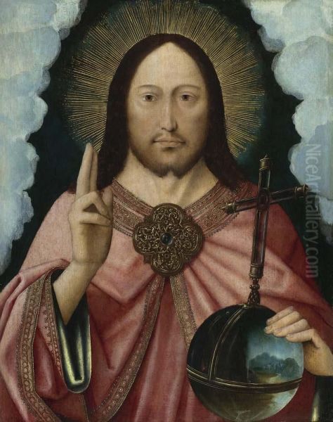 Salvator Mundi. by Master Of The Legend Of The Magdalene