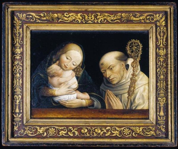 The Virgin And Child With Saint Bernard Oil Painting by Master Of The Legend Of The Magdalene