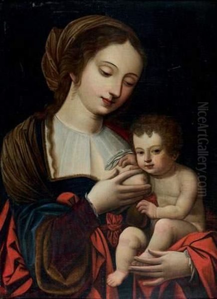 Vierge A L'enfant Oil Painting by Italian Unknown Master