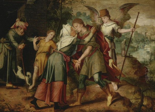 The Return Of Tobias Oil Painting by Master Of The Prodigal Son