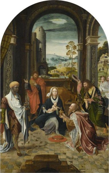 Adoration Of The Three Kings Oil Painting by Master Of The Von Groote Adoration