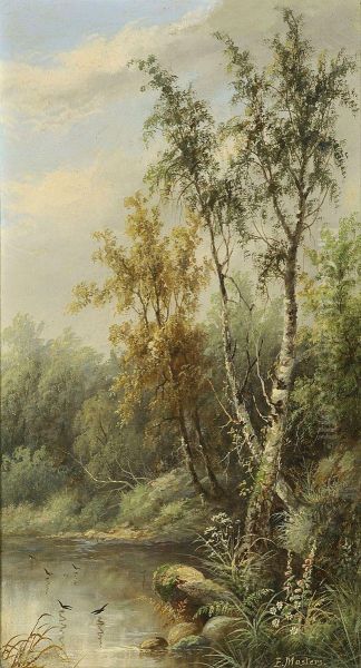 Uferlandschaft Oil Painting by Masters Edward