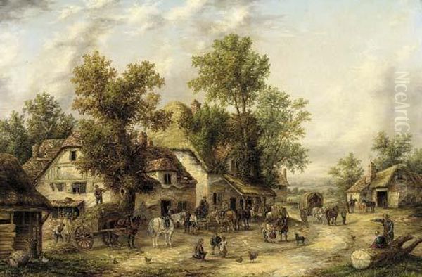 Outside The Inn Oil Painting by Masters Edward