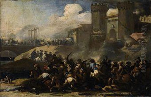 Battaglia Di Cavalieri Oil Painting by Marzio Masturzio