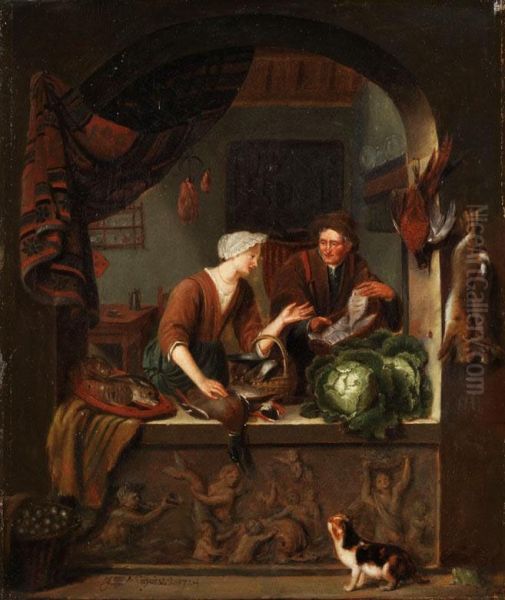 Genregemalde Oil Painting by Johannes Engel Masurel