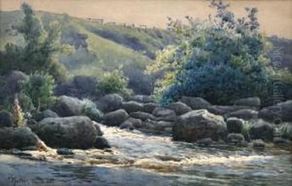 River View Oil Painting by John Robert Mather