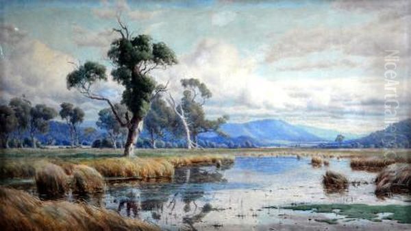  headwaters Of Theyarra  Oil Painting by John Robert Mather