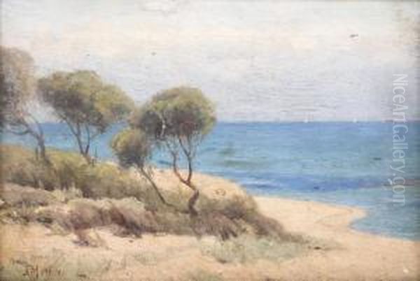 Coastal Scene Oil Painting by John Robert Mather