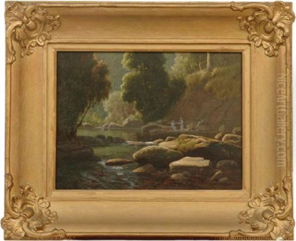 On The Erskine River, Lorne Oil Painting by John Robert Mather