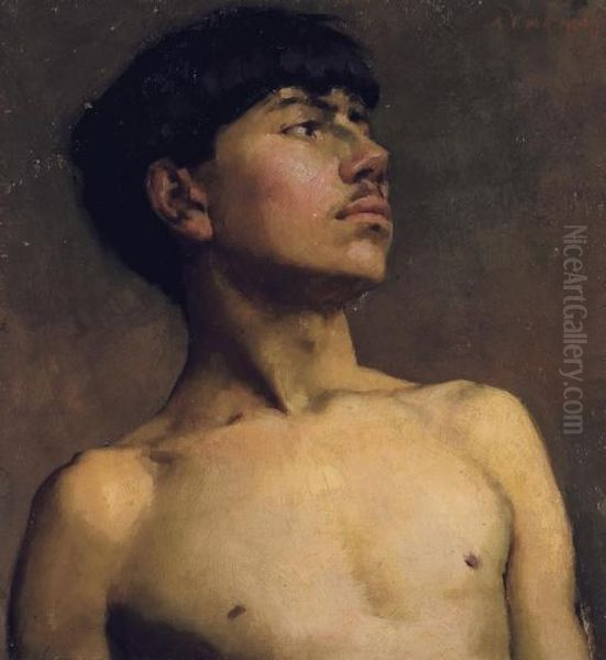 Portrait Of Xavier Martinez Oil Painting by Arthur Frank Mathews