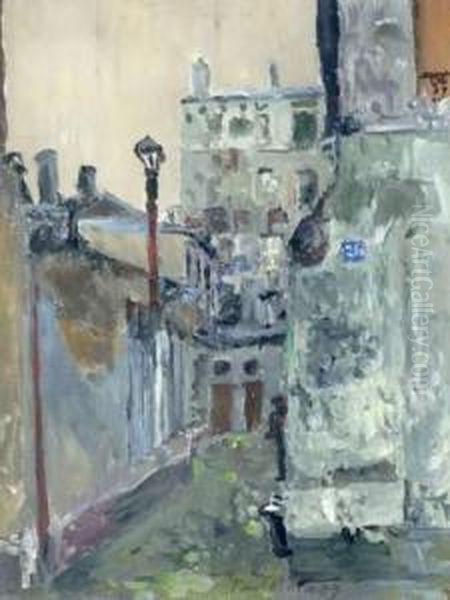 Rue De Paris Oil Painting by Paul Mathey