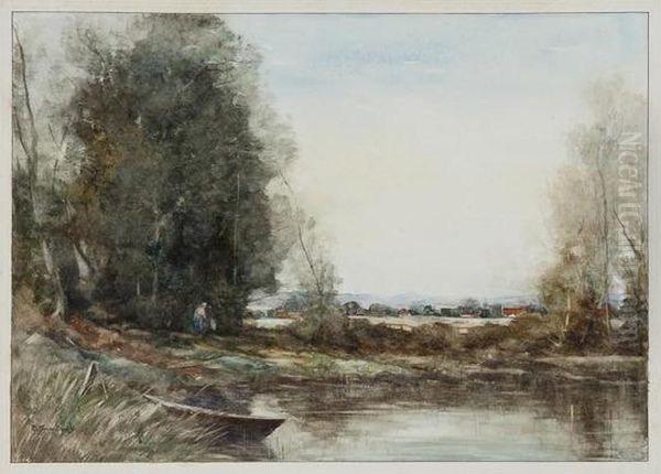 Riverside View Oil Painting by John George Mathieson