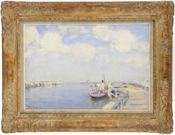 Ostende: L'estacade Oil Painting by Paul Mathieu