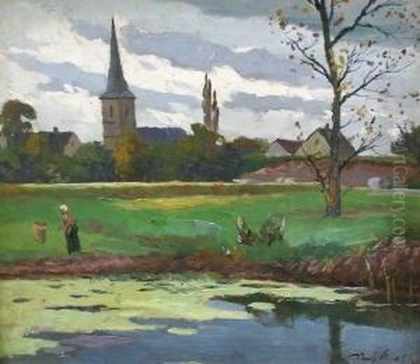 Am Dorfweiher Oil Painting by Hans Mathis