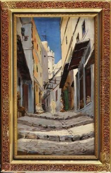 Rue D'alger Oil Painting by Emile Louis Mathon