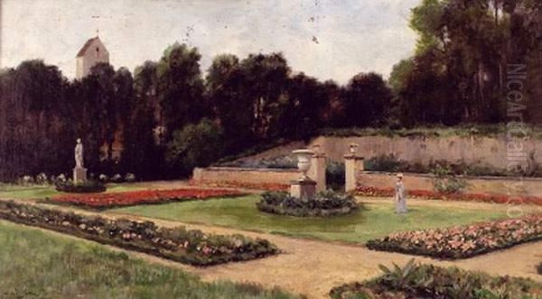 Le Parc A Juvisy Oil Painting by Louis Remy Matifas