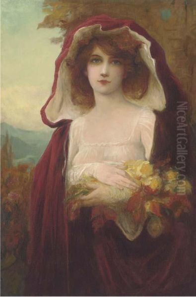 The Flower Girl Oil Painting by Albert Matignon