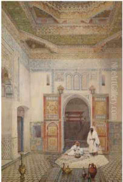 Tea In The Riad, Morocco Oil Painting by Jarvis Matthew