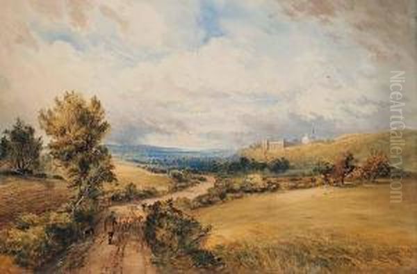 Arundel Castle, Vale Of Arundel, Sussex Oil Painting by Edward Matthews