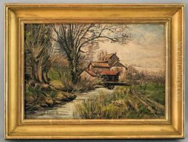 Paysage Aetrembieres Oil Painting by Francois Armand Mauchain