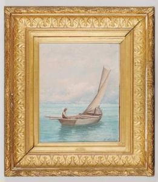 Barque Sur Le Leman Oil Painting by Francois Armand Mauchain