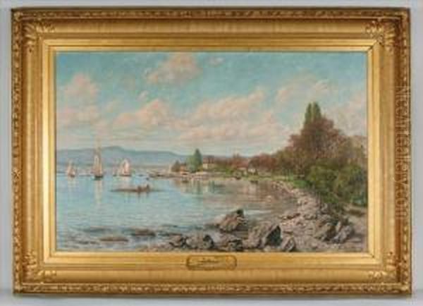 Un Dimanche A Bellerive Lac De Geneve Oil Painting by Francois Armand Mauchain