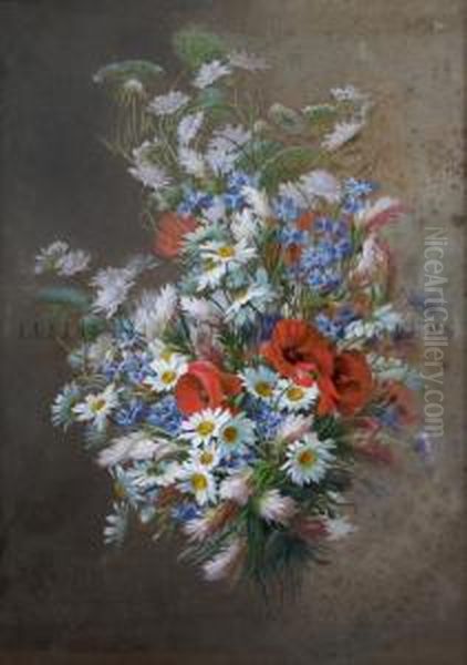 Flowers Of The Fields Oil Painting by Raoul Maucherat de Longpre