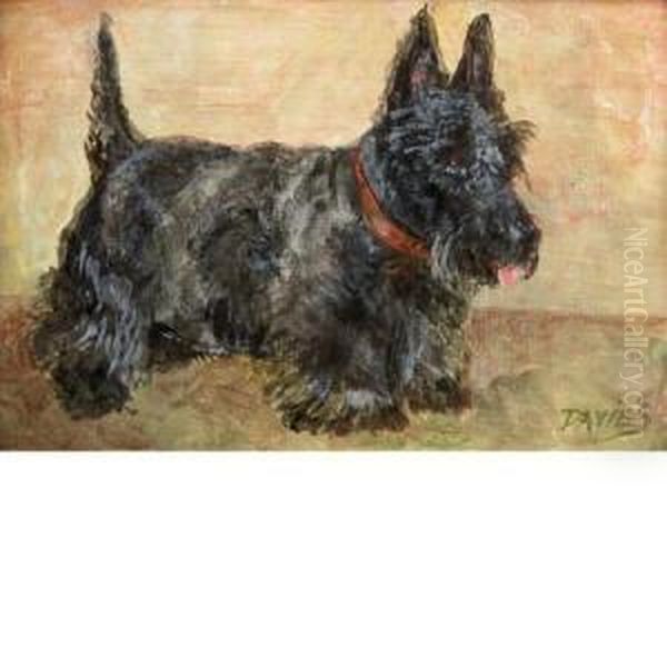 Scottie Oil Painting by Louise Marie Jeanne Mauduit