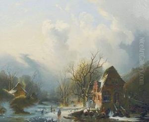 Paysage Du Nord Oil Painting by Claude Charles Maugey