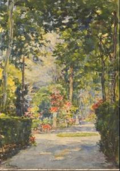 Parque Del Retiro Oil Painting by Francisco Maura Y Montaner