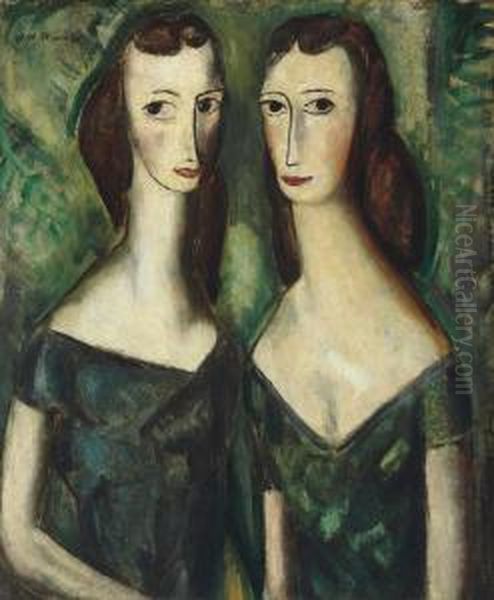 Twin Heads Oil Painting by Alfred Henry Maurer