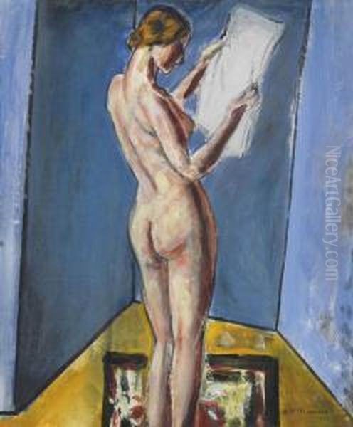 Nude Reading Oil Painting by Alfred Henry Maurer