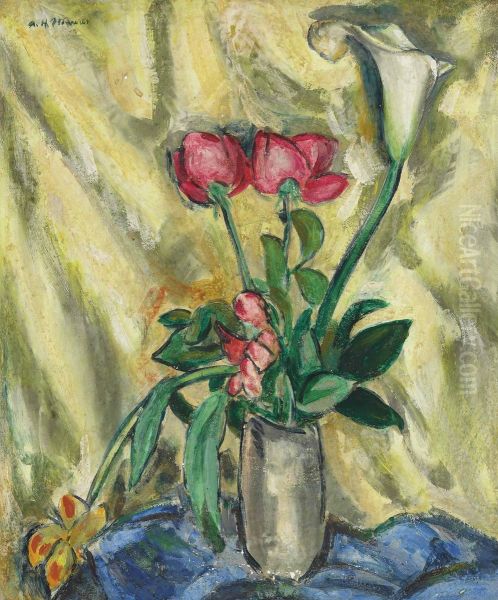 Vase Of Flowers Oil Painting by Alfred Henry Maurer