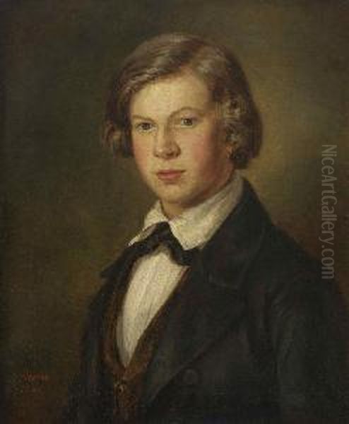 Bildnis Eines Jungen Mannes. Oil Painting by Friedrich Maurer