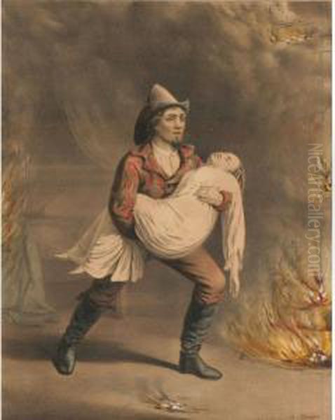 The American Fireman-prompt To The Rescue Oil Painting by Louis Maurer